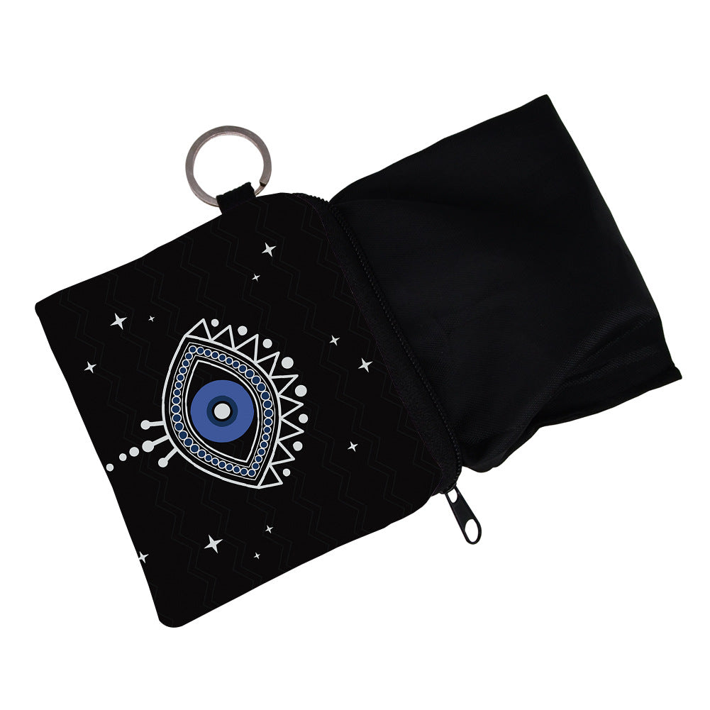 Women's Evil Eye Printing Pattern Zipper Purses
