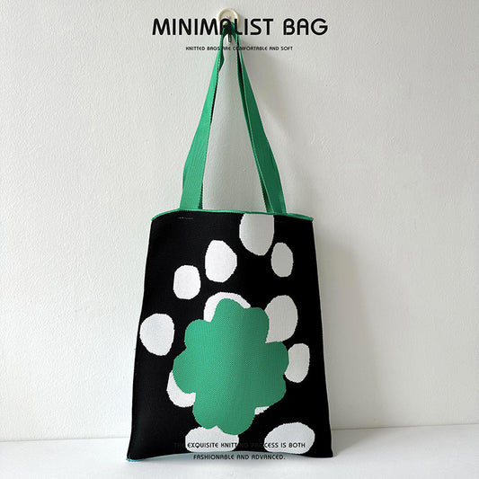 Design Cute Panda Knitted Korean Style Shoulder Bags