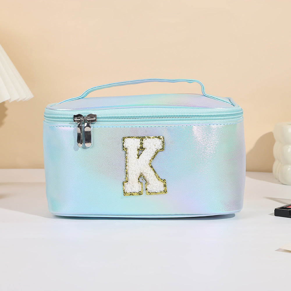 Women's Embroidered Lettered Make-up Three-dimensional Large Capacity Storage Portable Makeup Bag