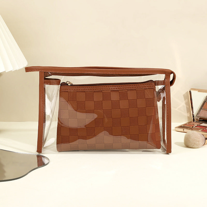 Women's High-grade Chessboard Storage Waterproof Portable Makeup Bag