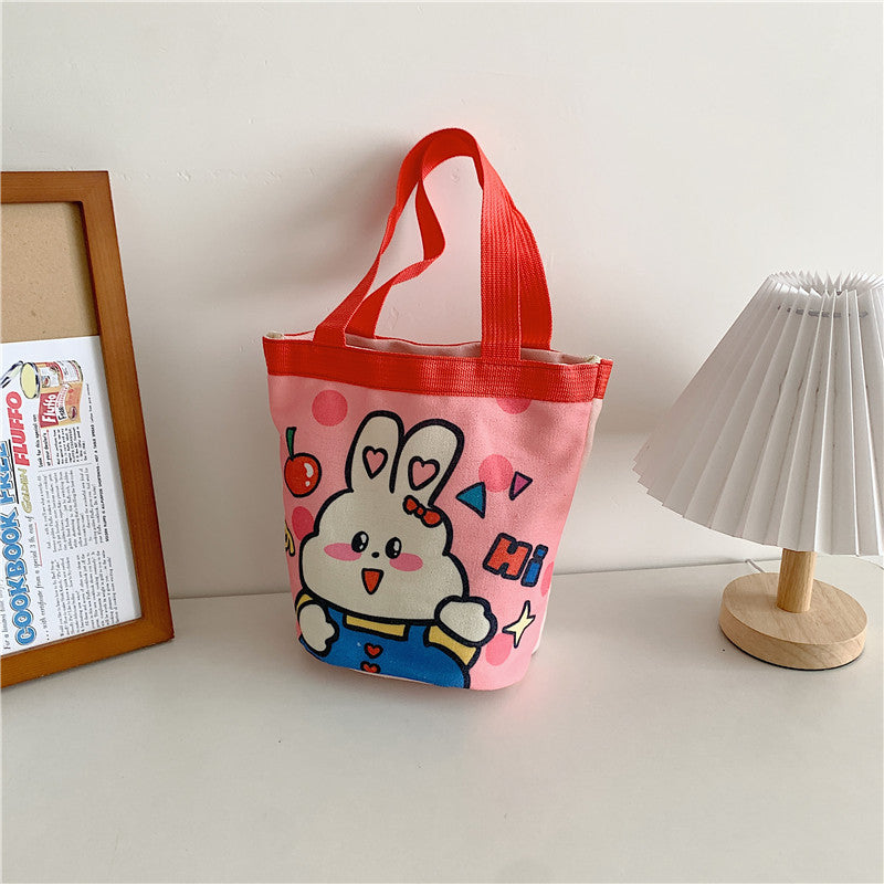 Cute Illustration Cylinder Lunch Box Clutch Bags