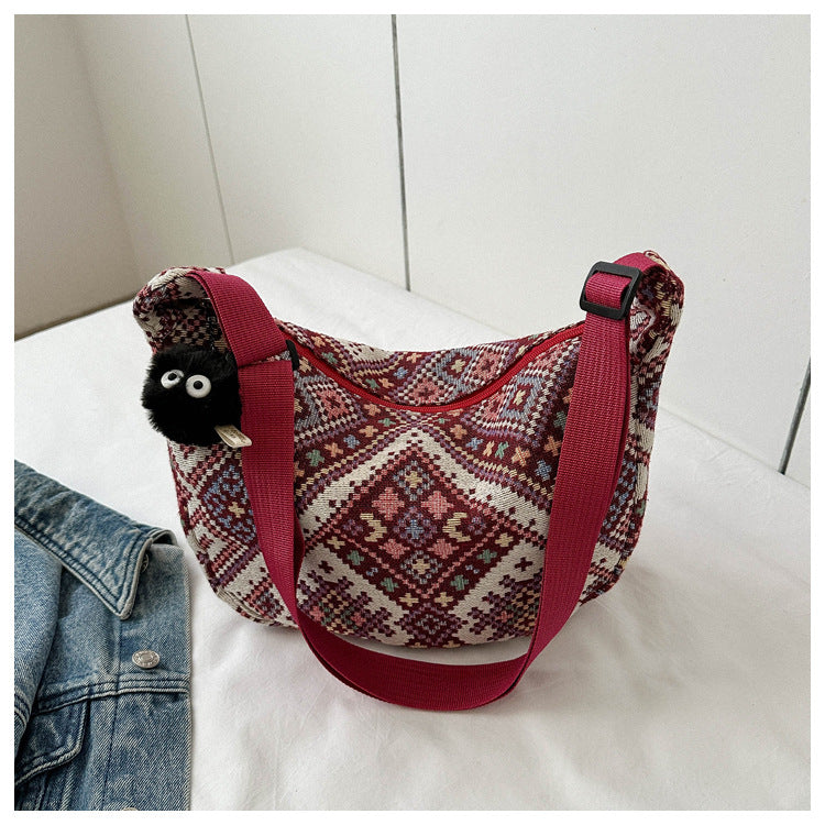 Style Retro Fashion Design Large Capacity Texture Women's Shoulder Bag