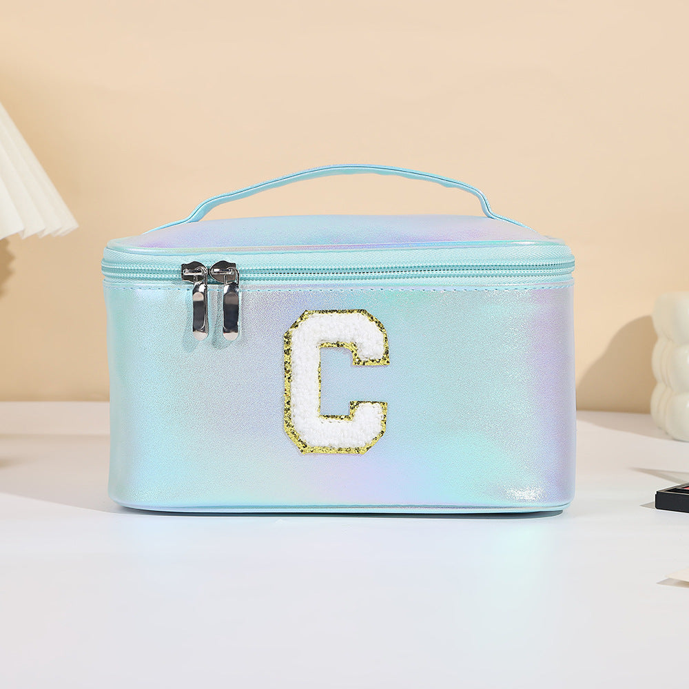 Women's Embroidered Lettered Make-up Three-dimensional Large Capacity Storage Portable Makeup Bag