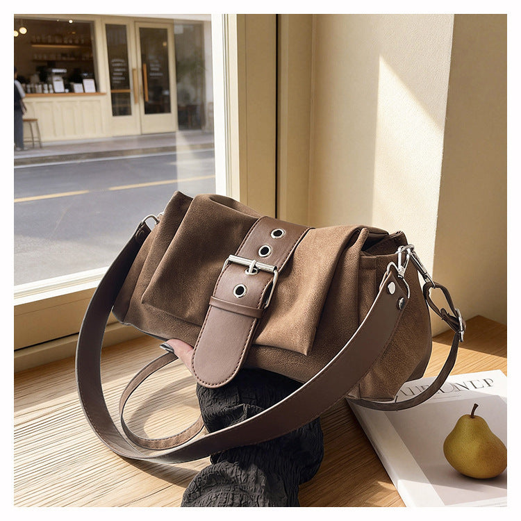 Women's Deerskin Veet Vintage Commuter Personality Trendy Women's Shoulder Bag