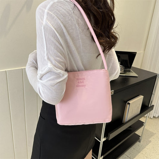 Women's Fashion Embroidered High Elastic Waterproof Nylon Shoulder Bags