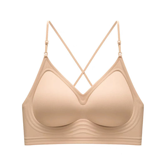 Women's Back Underwear Spaghetti Strap Small Chest Push Up Bare Bras