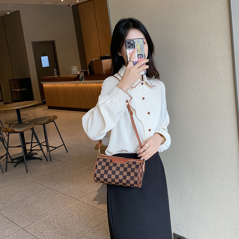 Women's Simple Vintage Printed Niche Round Shoulder Bags