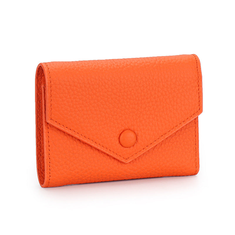 Women's Soft Cowhide Genuine Leather Short Cute Girly Ladies Wallet