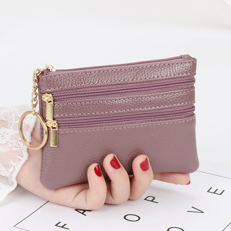 Women's Leather Tactile Feel License Soft Coin Purses