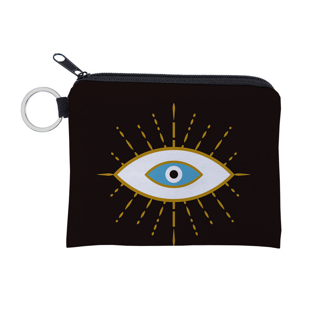 Women's Evil Eye Printing Pattern Zipper Purses