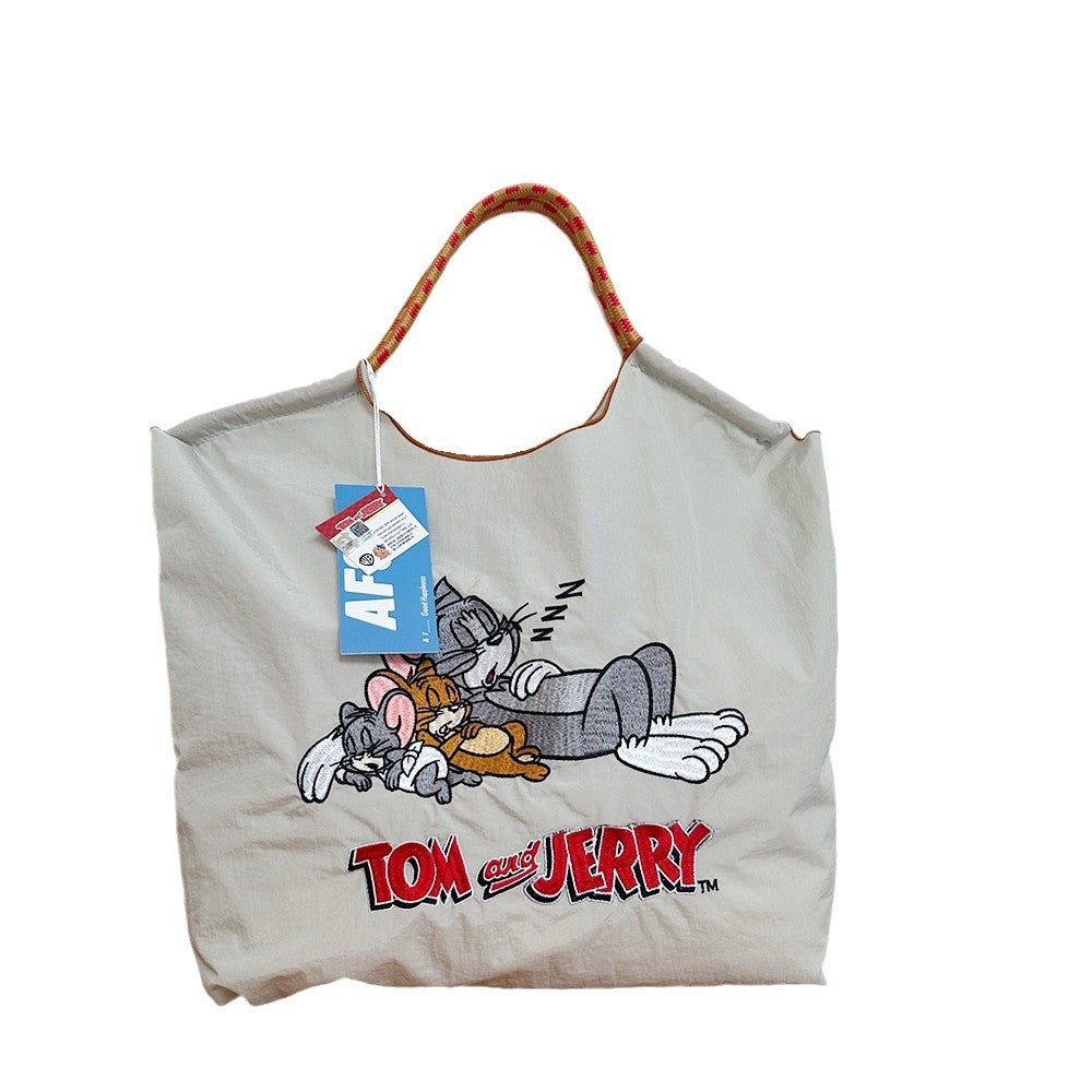 Authorized Embroidered Shopping Female Cartoon Fashion Portable Shoulder Bags
