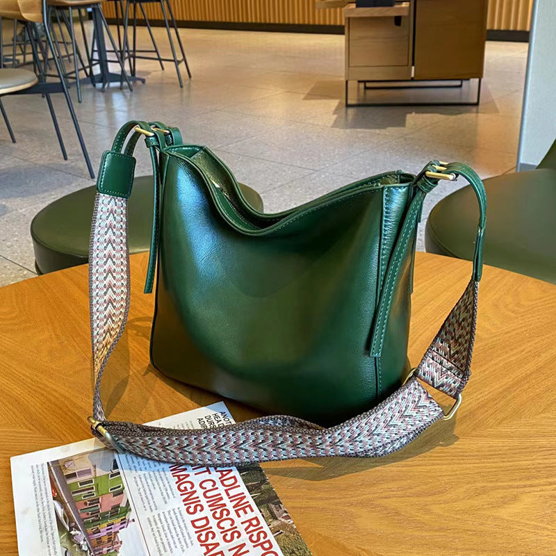 Capacity Temperament Wide Strap Vertical Soft Bags