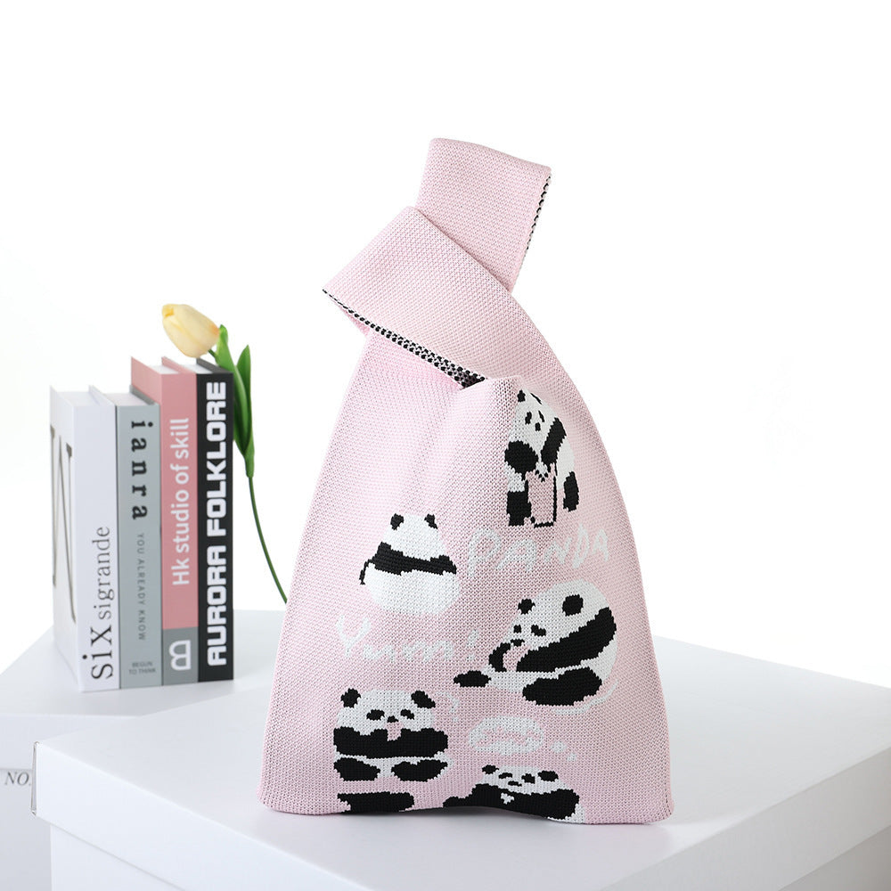 Back Panda Large Versatile Capacity Quarte Handbags