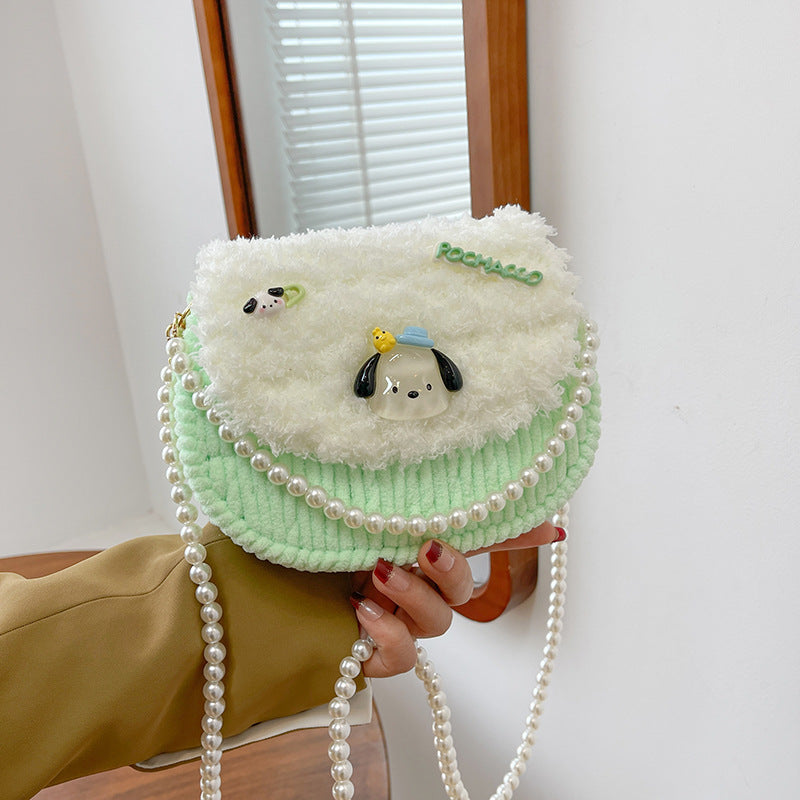 Finished Cat Hand-woven Homemade Material Plush Women's Messenger Bag