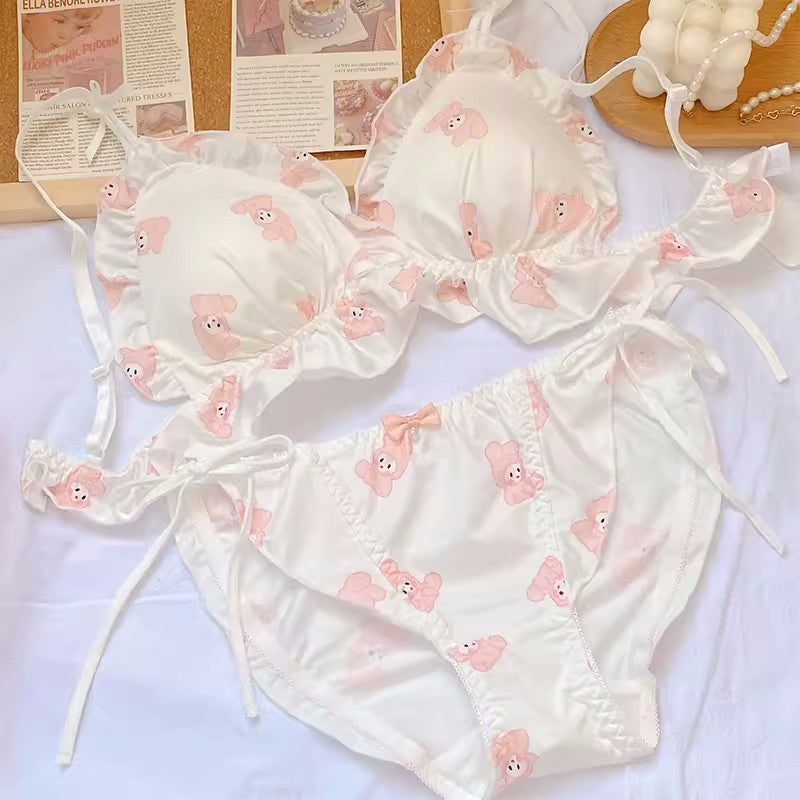 Breast Triangle Cup Cartoon Cute Pure Lingerie Sets