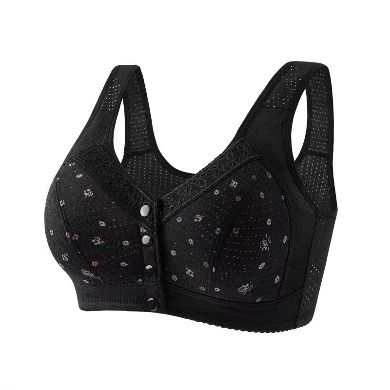Women's Wireless Front Button Underwear Soft Cotton Everyday Bras