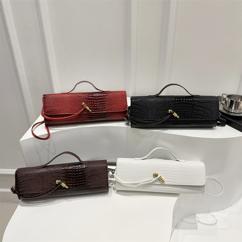 Women's Style Texture Horizontal Version Trendy Crocodile Pattern Large Capacity Retro Women's Shoulder Bag
