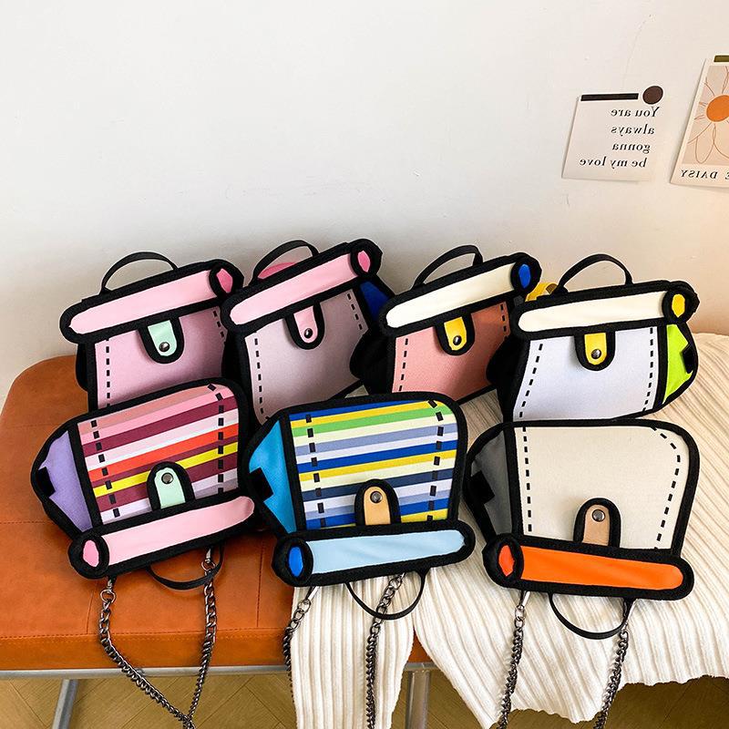 Women's Two-dimensional Fashion Chain Contrast Color Women's Shoulder Bag