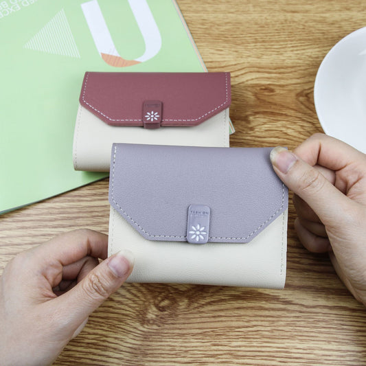 Style Fresh Short Color Stitching Lady's Coin Purses