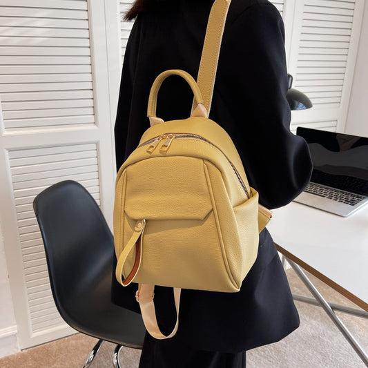 Women's Korean Soft Leather Fashion Artistic Backpacks