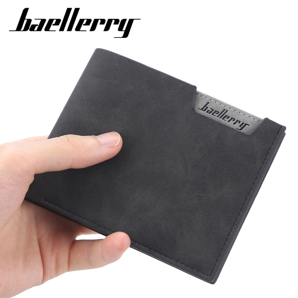 Men's Short Frosted Multiple Slots Fashion Horizontal Men's Wallets