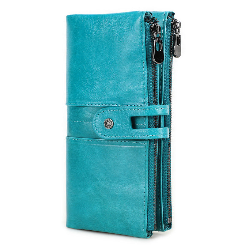 Women's Angel Fashion Cowhide Long Female Genuine Ladies Wallet