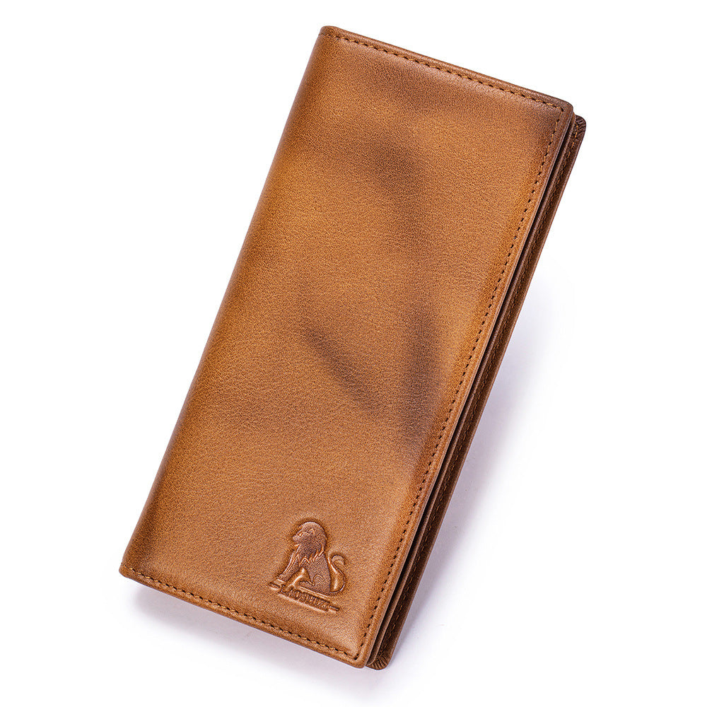 Genuine Leather Retro Vertical Soft Cowhide Neutral Large Card Holder