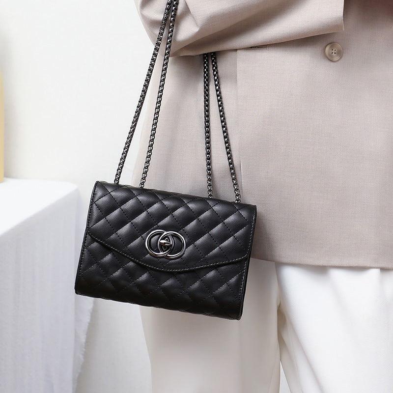 Women's Niche Genuine Leather Fashion Chain Design Women's Shoulder Bag