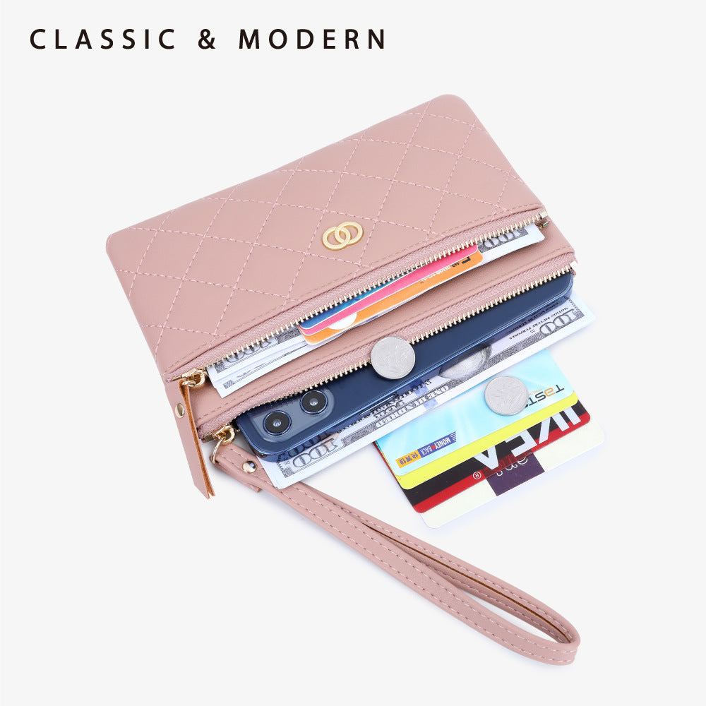 Women's Classic Style Fashion Saving Rhombus Clutch Ladies Wallets