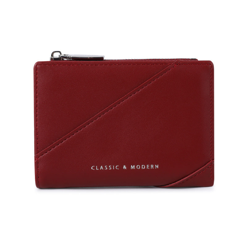 Classy Women's Short Stitching Fashion Korean Ladies Wallet