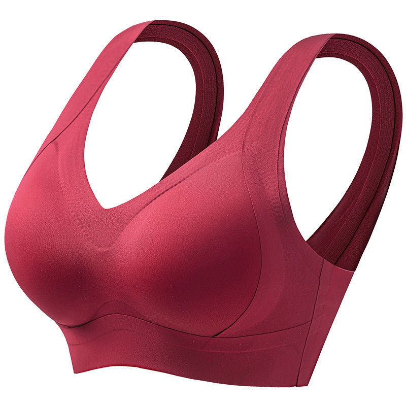 Skin Seamless Wide Shoulder Strap Underwear Antibacterial Lifting Push Everyday Bras