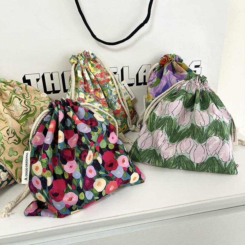Storage Drawstring Portable Liner Toiletry Sanitary Napkin Makeup Bag