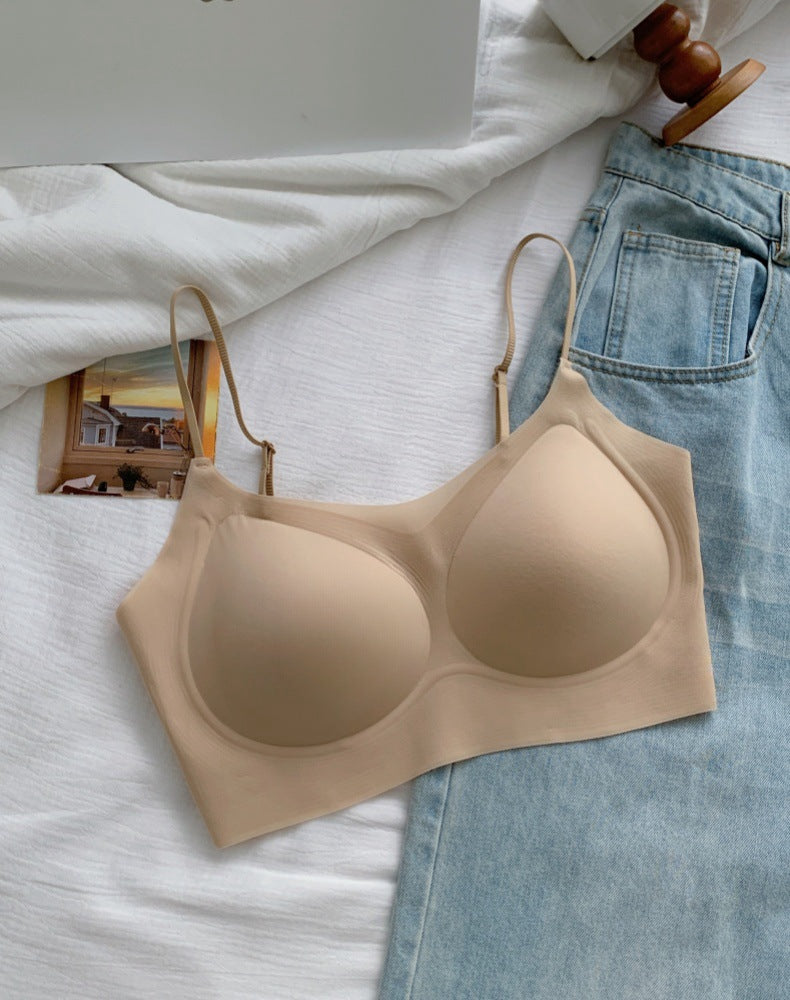 Women's Underwear White Transparent Spaghetti Strap Breast Holding Breathable Everyday Bras
