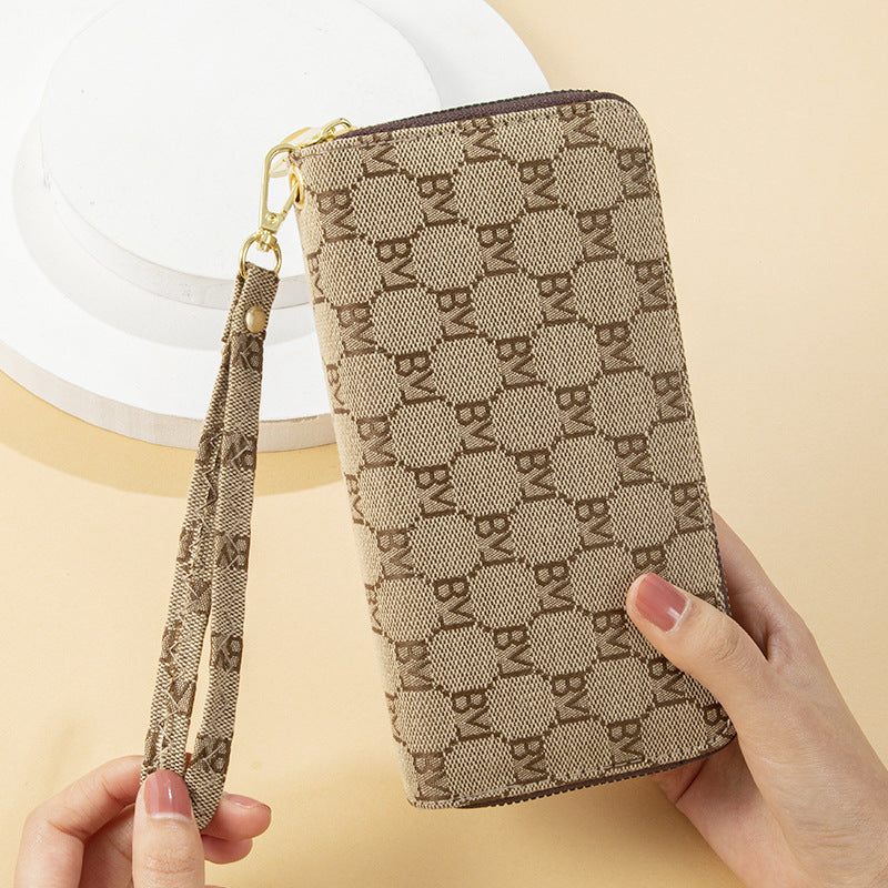 Women's Double Zip Long Large Capacity Trendy Simple Letter Ladies Wallet