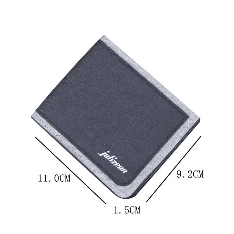 Men's Canvas Short Integrated Two Fold Men's Wallets