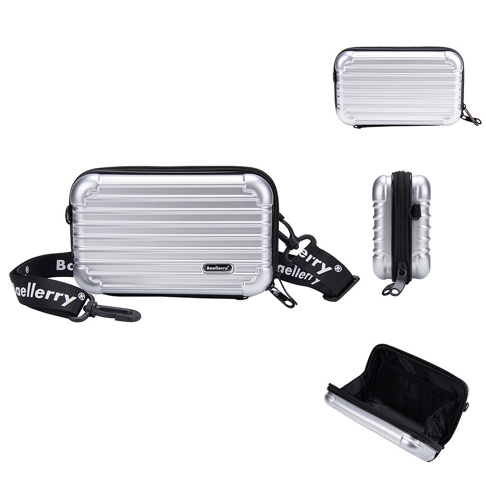 Women's Storage Hard Shell Striped Mini Box Cosmetic Bags