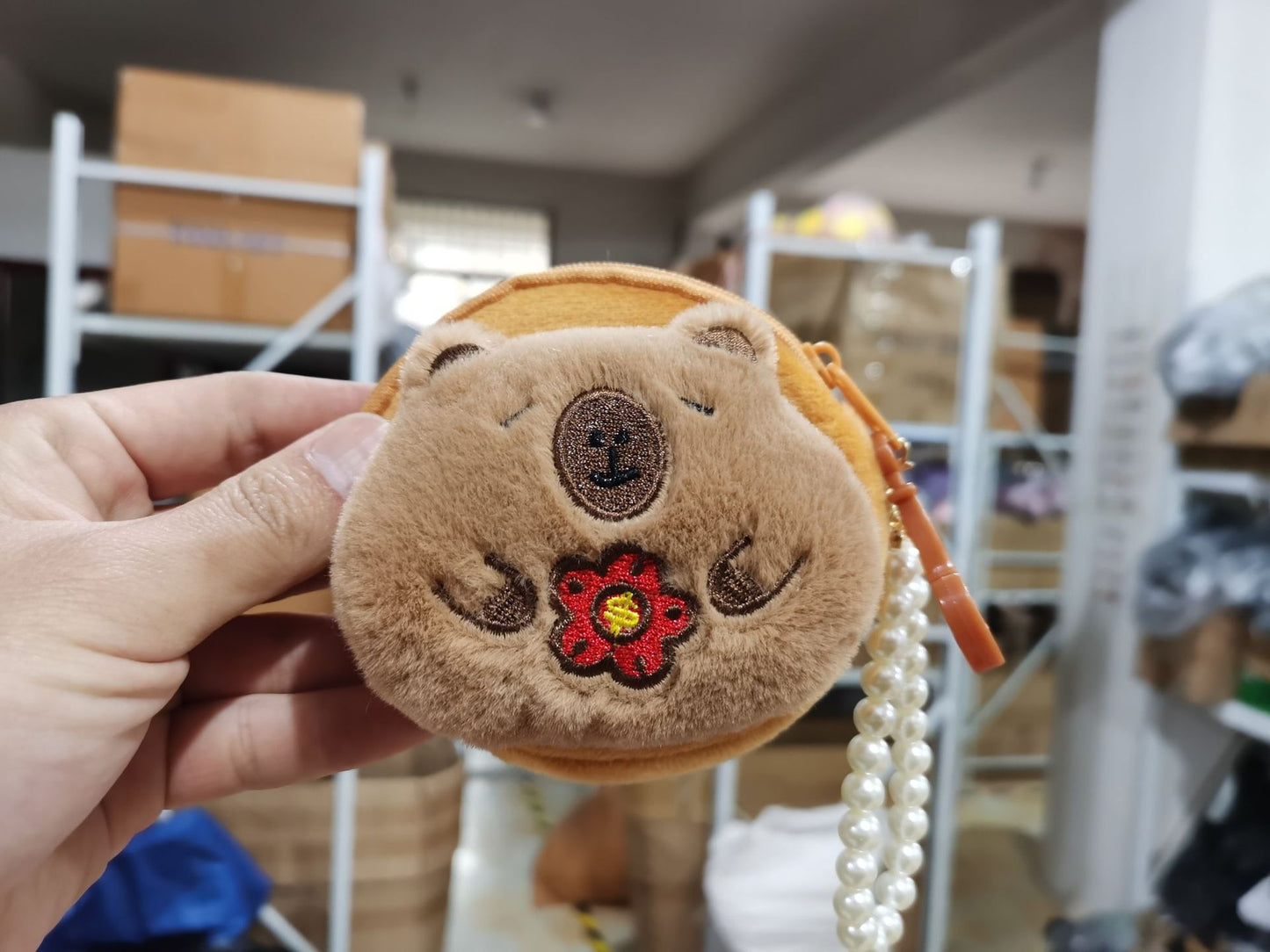 Cute Wallace Mini Little Beaver Ruby Pendant Cartoon Plush Coin Purses