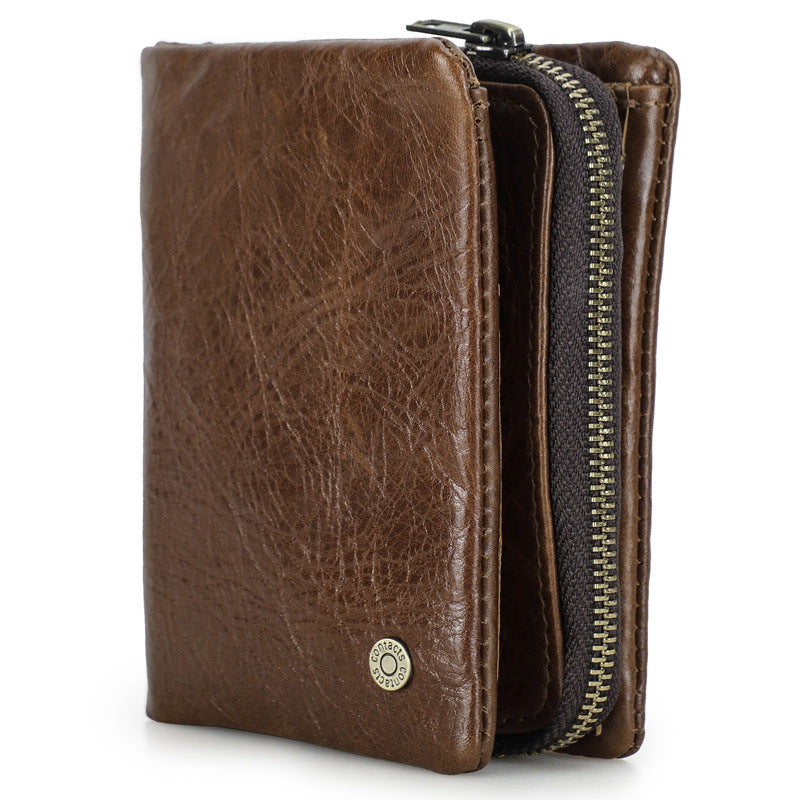 Men's First Layer Cowhide Swiping Fashion Detachable Men's Wallets