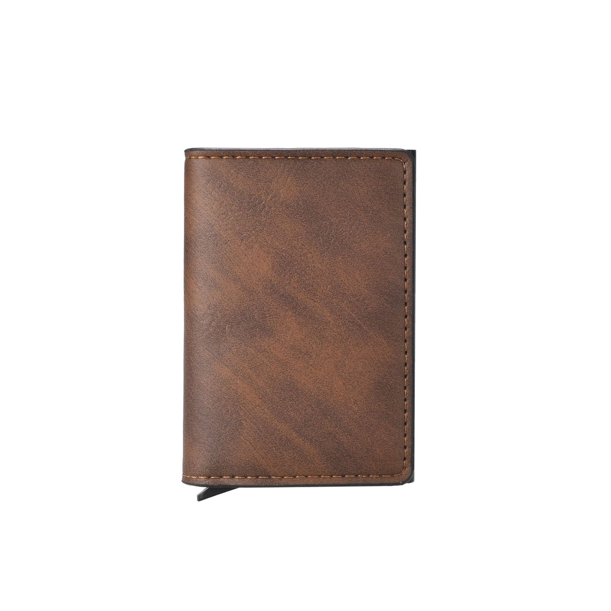 Men's Fiber Pattern Aluminum Alloy Automatic Clip Men's Wallet