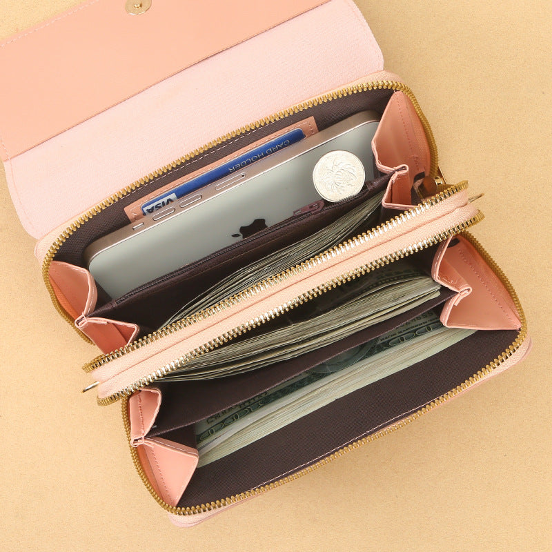 Women's Korean Stylish Versatile Zipper Solid Color Shoulder Bags