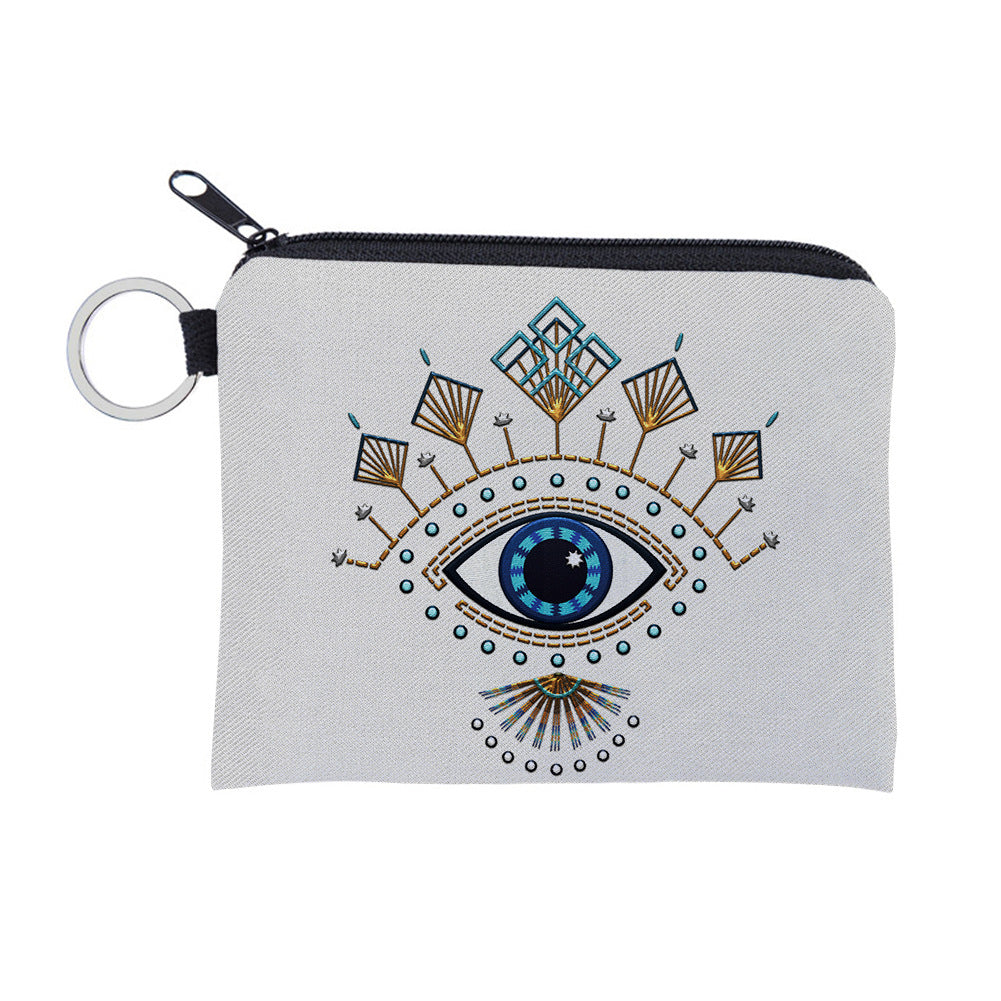 Women's Evil Eye Printing Pattern Zipper Purses