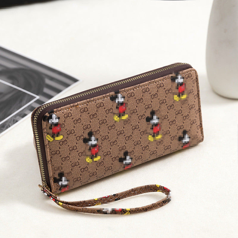 Mickey Zipper Printing Certificate Korean Style Western Ladies Wallets