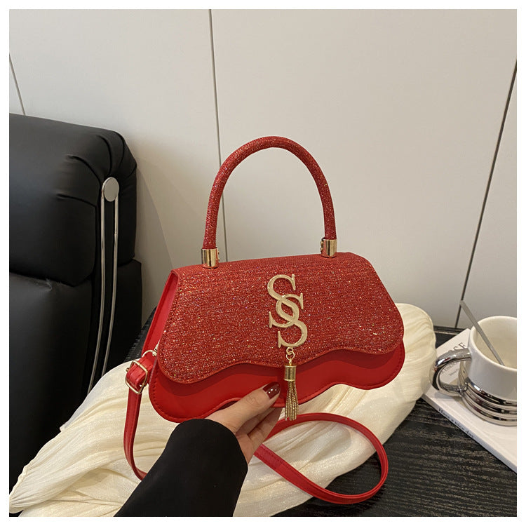 Trend Letter Hardware Spring Fashion Pop Oblique Women's Shoulder Bag