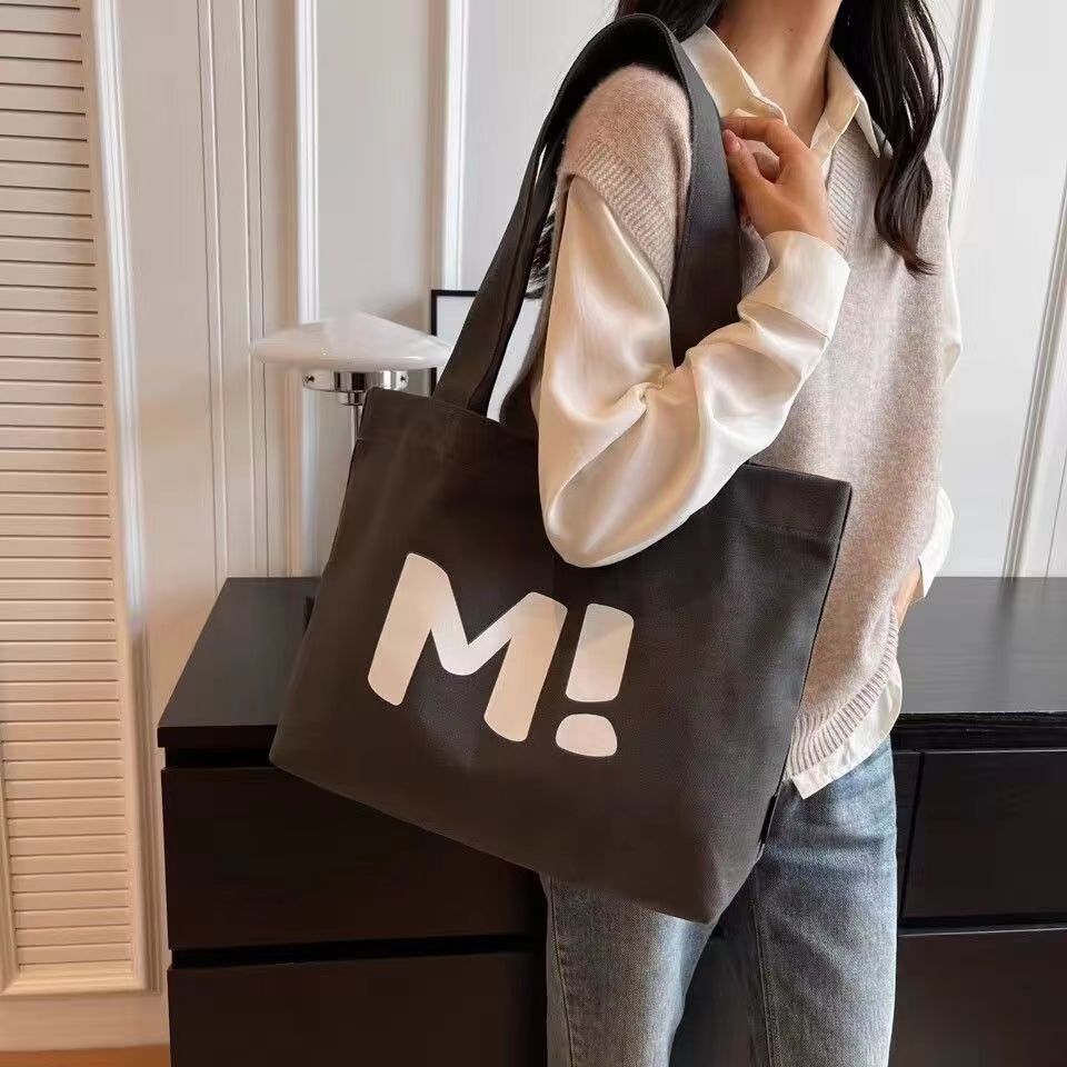 Women's Canvas Large Capacity Solid Supermarket Shopping Simple Bags