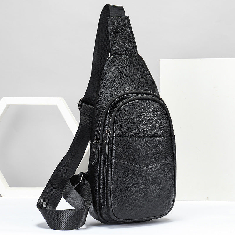Men's Genuine Leather Pannier First Layer Cowhide Men's Chest Bags
