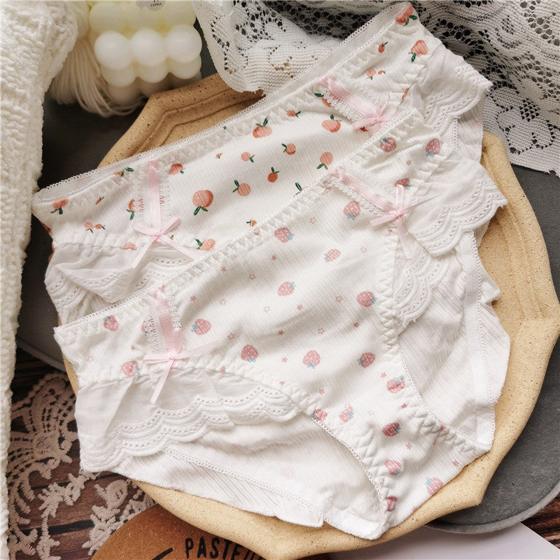 Women's Sweet Little Princess Cute Cotton Lace Panties