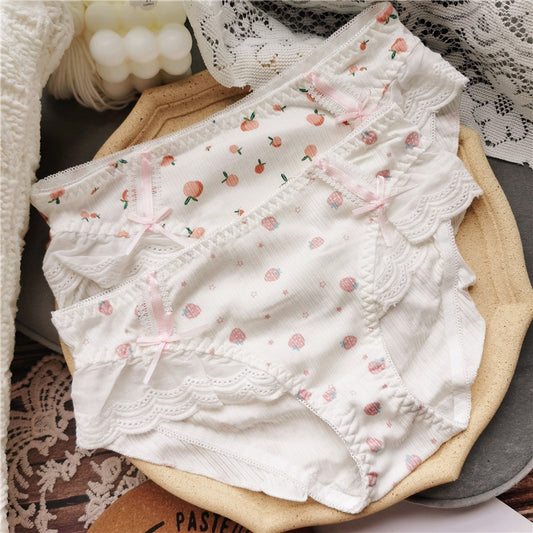 Women's Sweet Little Princess Cute Cotton Lace Panties