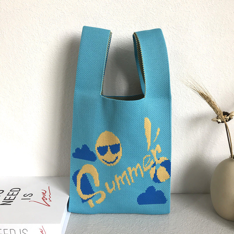 Women's Knitted Wool Vest Version Hand Carrying Handbags