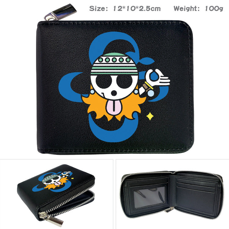 Peripheral Zipper One Piece Printed Fold Men's Wallets