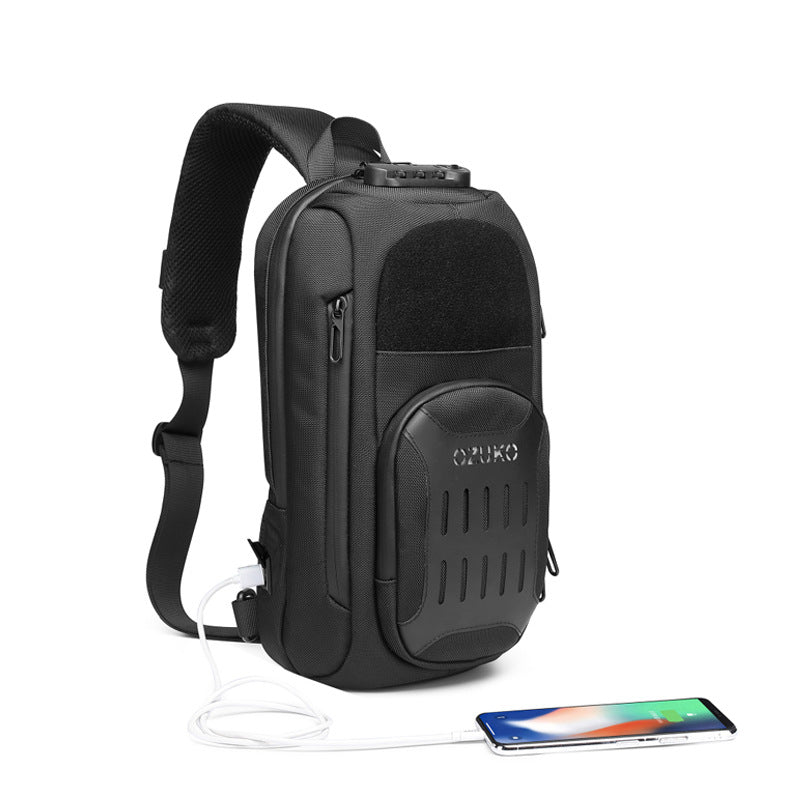 Men's Black Large Capacity Tactics Multifunctional Bags